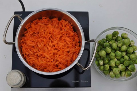 recette choux de Bruxelles carottes